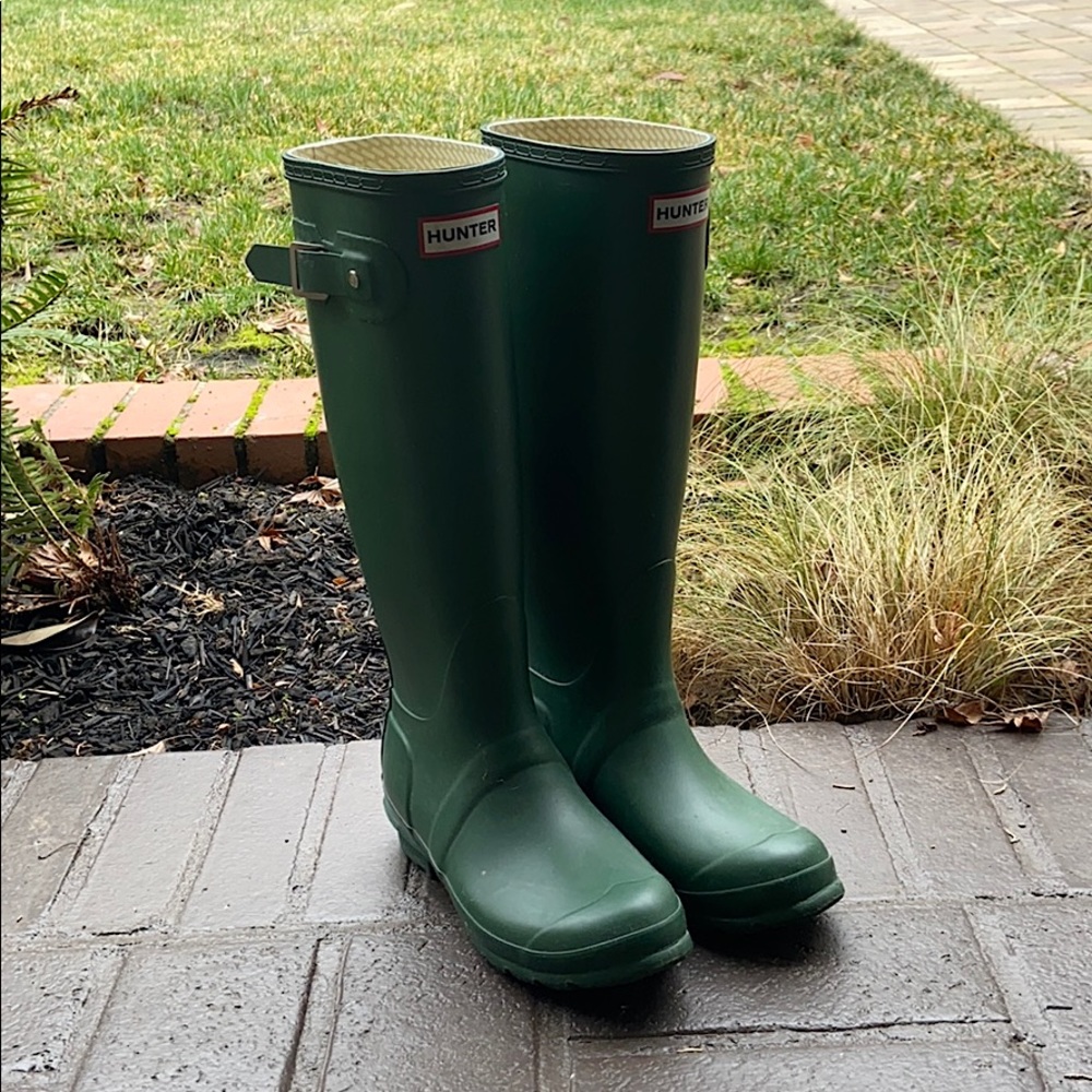 Green Hunter Rain Boots- Original Tall US 5M/6F